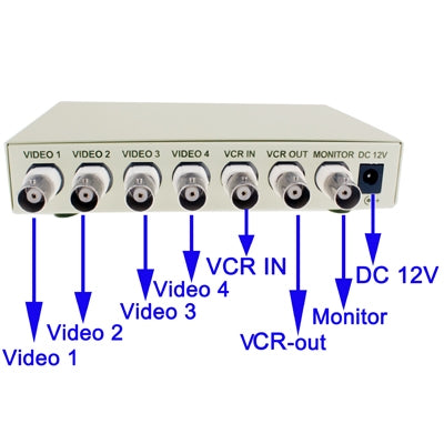 CCTV Color Quad Security Video 4 Channel Processor Divider(White), 4 Channel Processor CCTV Color Quad Security Video 4 Channel Processor Divider(White), 4 Channel Processor